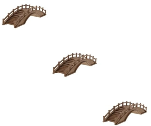 DECHOUS 3St antike Bogenbrücke Mikrobrückendekoration Mikro-Landschaftsgartenbrücke Brückenfiguren bastelmaterial Kleiner Garten Zubehör für Mikroszenen Puppenhaus-Bogenbrücke hölzern