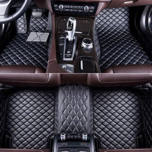 Nach Maß Auto FußMatten für 95% Coupe, Stufenheck, Schrägheck, Kombi, SUV, Cabriolet, Leder Wasserfest Antirutsch Auto Fussmatten Massanfertigung(Schwarz)
