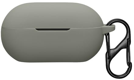 kwmobile Custodia Caricatore Compatibile con Beats Solo Buds - Cover Silicone grigio - Rivestimento Gommato Protezione con Gancio