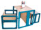 Dunorm - Wendehocker Kinder Sitzbank, 3 in 1 Montessori Tisch Sitzhocker Möbel, Kinderhocker Holz, Kinderstühle Handgefertigt Sperrholzmöbel (Dunkles Türkis, Satz (S+M+L))