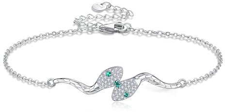 URONE Schlange Armband Silber 925 Armband Anhänger Schlange Schlangen Schmuck Geschenke