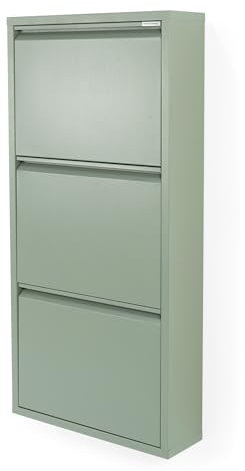Spinder Design Billy 3 Schuhschrank, Stahl (Dusty Green)