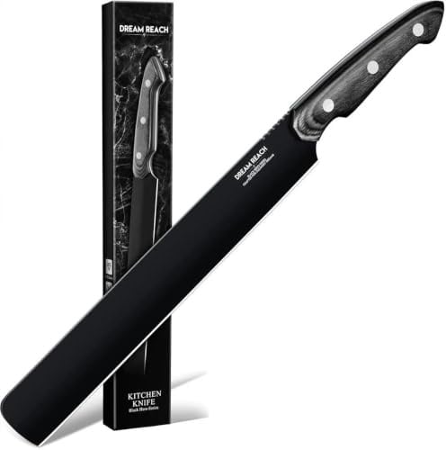 Dream Reach Schinkenmesser Scharfe Aufschnittmesser | Scharfes Profi-Schinkenmesser, auch für Lachs & Fleisch Melonen, Full Tang, Hochwertiger Edelstahl, für Küche & BBQ, Geschenk