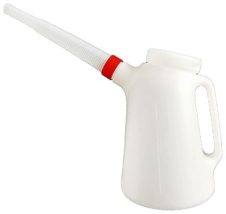 jiingekk Verre doseur d'huile 2/3/4 litres avec bec flexible portable translucide gradué pour voiture moto