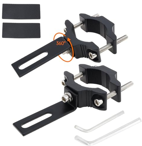 Windance 2 Pcs Projector Mounting Bracket, Aluminum Alloy, Auxiliary Signal Light, Fork, Bumper, Clamp Bar for Motorcycle, Bicycle, Scooter, ATV, UTV (L)