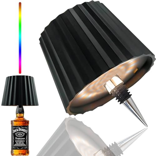 VicBou LED Flaschenlampe, 5200mAh Touch Kabellose Flaschenleucht, IP54 stufenloses Dimmen Tischlampe für Restaurants im Innen- und Außenbereich, Bars, Schlafzimmer&Camping