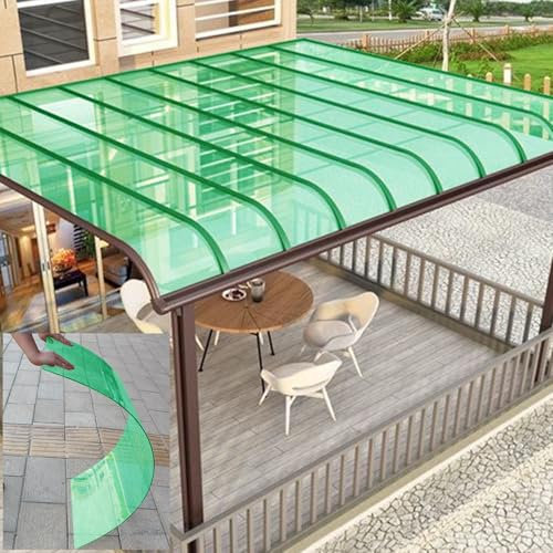 KUKIXKK Policarbonato Placas Transparente Planchas Transparentes Tejados 1.5MM Protección UV Paneles de Techo Transparente PVC planchas Techo de marquesina para Exteriores(Green,150x200cm)
