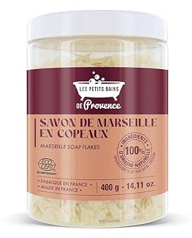 Savon de Marseille en Copeaux 400g - Lessive Maison | 100% Naturel - Hypoallergénique | Fabrication Artisanale en France | Sans Parfum - Sans Conservateur - Idéal Détergent