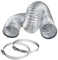 NIUSABOU Canalizzazioni in Alluminio, Lamina for radiatore con Condotto dell'Aria in Alluminio Flessibile Lungo con 2 Fascette stringitubo in Acciaio Inossidabile(1.5m 150mm)