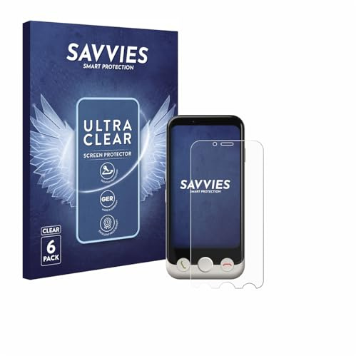 Savvies Schutzfolie für Doro Aurora A10 | 6 Stück Transparenter Displayschutz Made in Germany Ultra-Klar Displayschutz-Folie