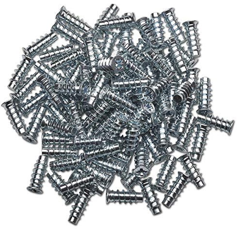 SOTECH 100 x Euroschrauben 6,3 x 19 mm (Kopfdurchmesser: 7,7 mm) | Vario Spezialschrauben Vollgewinde Bohrung 5 mm mit Senkkopf