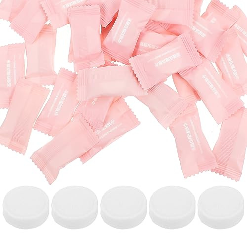 OFFIGAM 100 Pièces Serviettes Compressées Usage Unique Pour Voyage Capsules Pour Camping Sport Biodégradables Et Non Parfumées