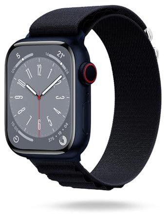 ONEFLOW Active Loop Kompatibel mit Apple Watch 9 (45mm) Armband Nylon Stoff, Textil iWatch Armbänder Damen Herren Sport dünn weich, Outdoor Sportarmband Ersatz Watch Band, Mitternacht