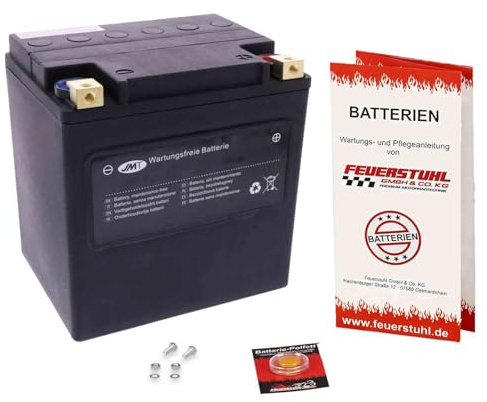 JMT Batterie passend für Harley-Davidson Road King Classic, 1998-2006 | AGM, schwarzes Gehäuse, wartungsfrei, einbaufertig, startklar, auslaufsicher, inkl. 7,50€ Batteriepfand