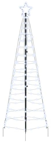 Gecheer Albero di Natale LED, luce bianca fredda, design elegante e minimalista, struttura in ferro, per decorazione festiva in interni o esterni