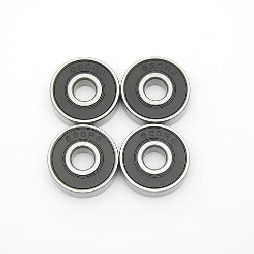 Steinfelder Normteile - 4 Stück Kugellager 626 2RS / 6x19x6 mm, Rillenkugellager 4x