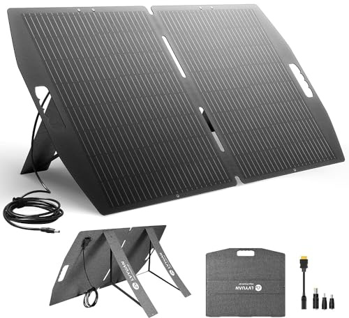 LVYUAN Panneau solaire 100 W 18,5 V pliable ETFE Taux de conversion 22,5 % monocristallin IP65 Étanche Compatible avec XT60 DC5525 DC7909 DC35135 Charge rapide pliable avec support haute efficacité