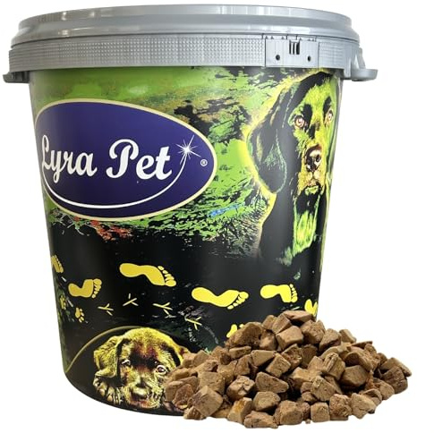 Lyra Pet® 1 kg (5x200g) Entenleberwürfel gefriergetrocknet in 30 L Tonne | Snack aus Ente für Hunde & Katzen - Getreidefreies & fettarmes Leckerli - Auch für Kitten, Welpen & Senioren - Proteinreich