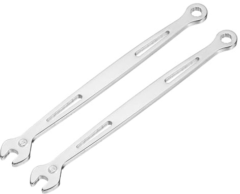 sourcing map Combination Wrench 4mm 12-Point Box and Open End,2Pcs | Metric Super Thin Chrome Vanadium Steel Double Ended Silver Spanner Tool,for Automotive Furniture Machinery DIY Repair