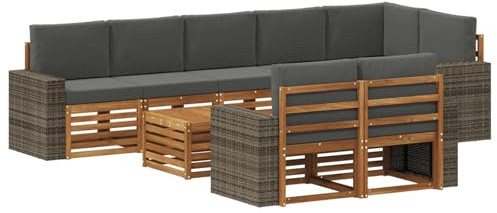 vidaXL Sofagarnituren Massivholz Akazie, Garten-Sofa, modulares Ecksofa, modernes Outdoor-Möbel, Loungeset, Akazien-Couch in Braun