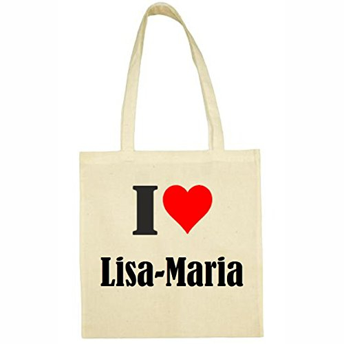 Tasche I Love Lisa-Maria Größe 38x42 Farbe Natur Druck Schwarz