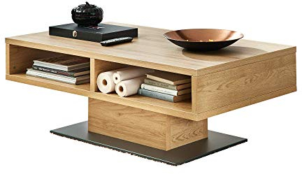 Stella Trading Bianco Couchtisch aus Wildeiche Dekor - hochwertiger & ausdrucksstarker Sofatisch für Ihren Wohnbereich - 120 x 42 x 70 cm (B/H/T)