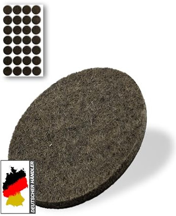 28 Stück Selbstklebende Filzgleiter (braun, Ø 20 mm) - stark Selbstklebende Möbelgleiter - hochwertige Filzgleiter - Stuhlgleiter aus Filz