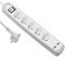 Electraline Gummy 35607 Bloc Multiprise 5 prises et 2 USB - couverture en silicone protection contre chocs - câble 2 mt - fiche plat