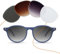 Sym Runde Sonnenbrille mit Sehstärke von -4,00 bis +4,00 mit auswechselbaren Gläsern in 6 Farben für Kurzsichtigkeit und Weitsichtigkeit - Damen - Kiez Kollektion Modell Kollwitz blau