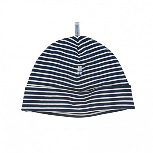 Finkid Hittili Navy Offwhite gestreifte Kinder Jersey Beanie Mütze