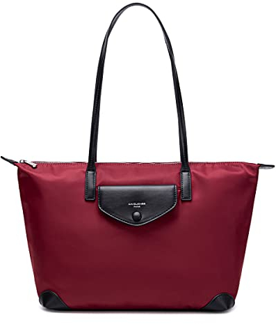 David Jones - Damen Tote Shopper Nylon Wasserdichte Handtasche - Tragetasche Schultertasche - Shopping Bag Große Kapazität - Umhängetasche Schultertasche - Elegant Mode Casual Arbeit Reise - Rot
