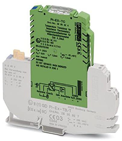 PHOENIX CONTACT PI-EX-TC Ex i-Temperaturmessumformer Formt Messwerte von im Ex-Bereich installierten Thermoelementsensoren und mV-Quellen in ein 0/4 mA, Galvanische 3-Wege-Trennung