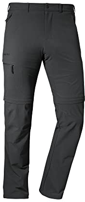 Schöffel Herren Pants Koper1 Zip Off, flexible Herren Hose mit Zip-Off Funktion, schnell trocknende und kühlende Wanderhose aus 4-Wege-Stretch, asphalt, 50