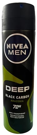 3er Pack - Nivea Men Deospray - Deep Black Carbon Amazonia - Antitranspirant - 150ml