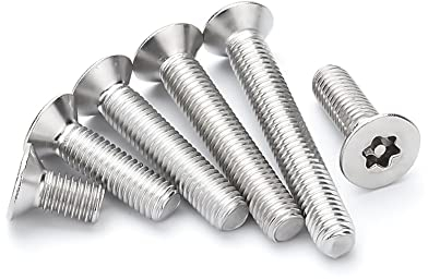 BOZONLI Vis Inox M5 Vis à Tête Plate Torx Boulon Vis à Tête Fraisée, M5×14mm,20 pcs