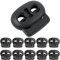 Fermacorda a Molla Foro Doppio 25 x 22 mm, Foro 5 x 5 mm, per Cordini da 4.5 mm, Confezione 10pz, Fermacorda Scorrevole in Plastica, Ricambi Chiusura Zaini, Morsetti per Cavo, Abbigliamento, Scarpe