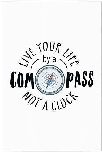 JUNIWORDS Poster, Live Your Life by a Compass not a Clock (1001881), 40 x 60 cm