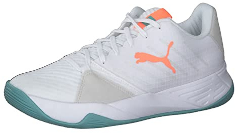 PUMA Unisex Accelerate Pro W+ Hallenturnschuh, White-Neon Citrus-Nimbus Cloud-Porcelain, 42.5 EU