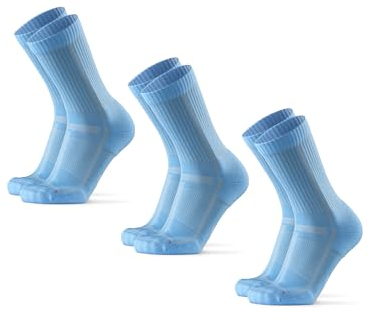 DANISH ENDURANCE Calcetines Running Altos, Anti Rozaduras, 3 o 5 Pack, Azul Claro, 39-42