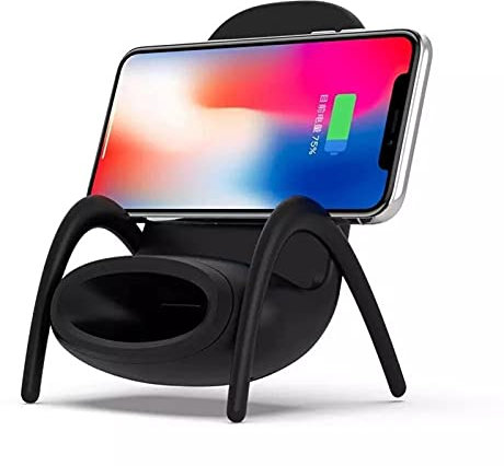 Aouln Wireless Charging Stand,Portable Mini Chair Wireless Charger Supply for All Phones,Multipurpose Phone Stand with Musical Speaker Function