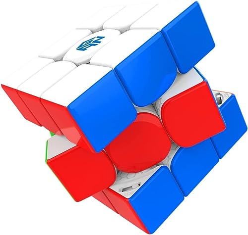 GAN Mini M Pro, 3x3 Stickerloser Magnetischer Speedcube 356 Speedcube GAN 353mm für Einhändig oder kleine Hände
