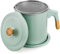 Lyellfe Bacon Grease Container with Strainer, 48 Oz Stainless Steel Oil Filter Pot for Kitchen, Green Cooking Oil Storage Holder