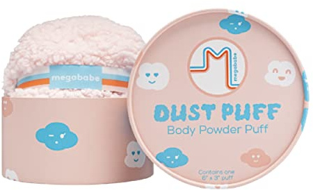 Megababe Dust Puff, Oversized Body (6” x 3”) Ultra-Soft Powder Puff