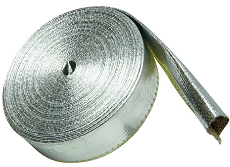 1m Aluminium Hitzeschutzschlauch - 15mm Innendurchmesser für Leitungen, Schläuche und Kabelbäume - Hitzebeständig bis 600°C
