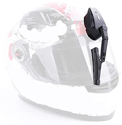 Byroads Electric Helmet Wiper Universal Motorcycle Helmet Windshield Wiper Waterproof Anti-Snow Anti-Fog Safety Wiper Lightweight Durable Automatic Easy Installation Wiper 3.4in