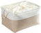 Mangata Extra Large Storage Boxes, Fabric Storage Baskets for Cupboards, Shelves, Wardrobe, Toys, Clothes (Foldable, Light Khaki White)