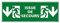 Signalétique.biz France Panneau Issue Secours Flèches vers le Bas, Adhésif PVC, Alu700 x 250 mm