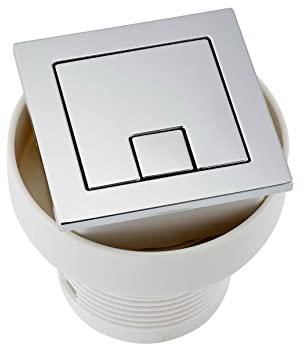 Excel Home Toilet Flush Button Replacement - Dual Button Toilet Flush Button - Pneumatic Technology - Fingerprint Resistant Compatible with Air Houses - Square Push Button Design (Chrome)