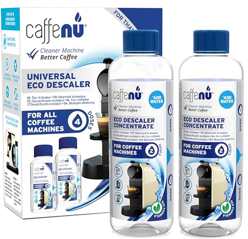 Caffenu Universal Eco Entkalker kompatibel mit Nespresso, Tchibo Caffissimo und mehr | Rundum-Pflege für 1 Jahr | 400ml | 4 Anwendungen