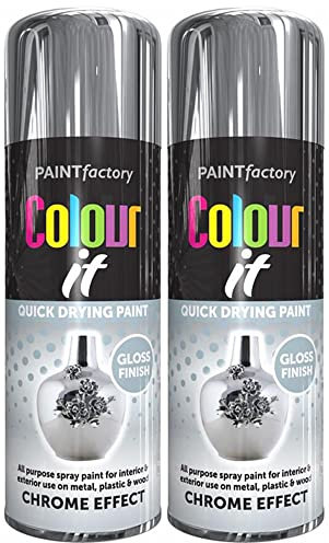 Q&H Multi-Surface Chrome Effect Spray Paint for Stunning Gloss Finish - Ideal Paints for Metal, Plastic, Wood, & Decorative Work - Interior & Exterior Excellent Coverage Aerosol Sprays 400ml (2)